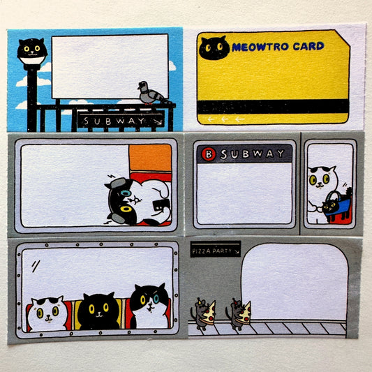 superB studio - Meow York Subway sticky memo tape SAMPLES