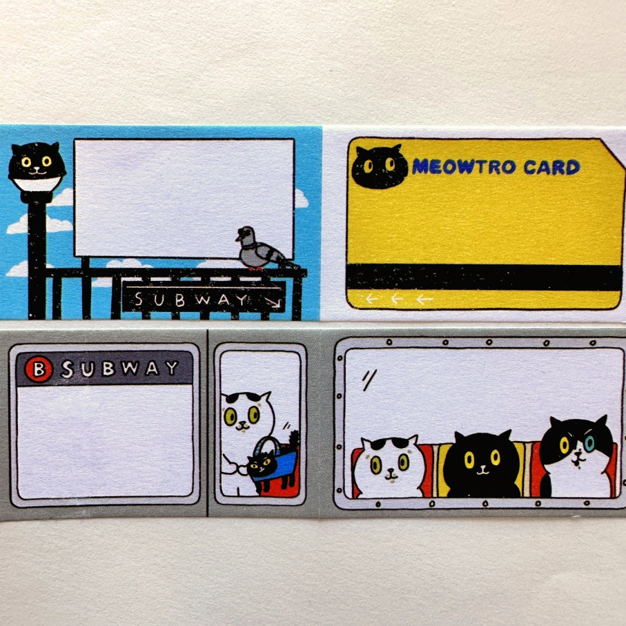 superB studio - Meow York Subway sticky memo tape SAMPLES