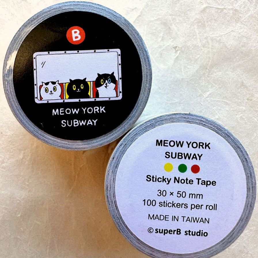 superB studio - Meow York Subway sticky memo tape SAMPLES