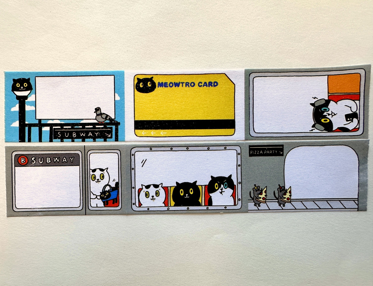 superB studio - Meow York Subway sticky memo tape SAMPLES